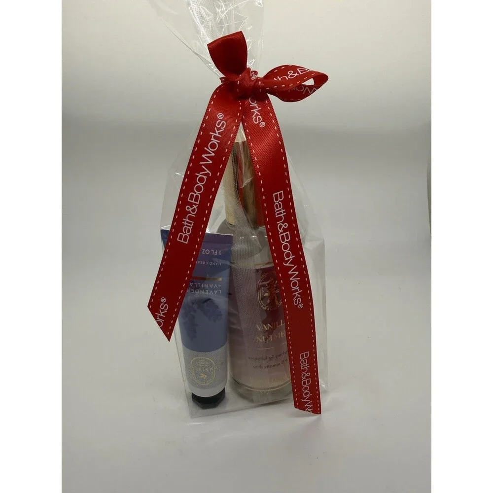 2 Bath & Body Works Vanilla +Nutmeg Essential Oil, Hand Cream Lavender‎ +Vanilla
